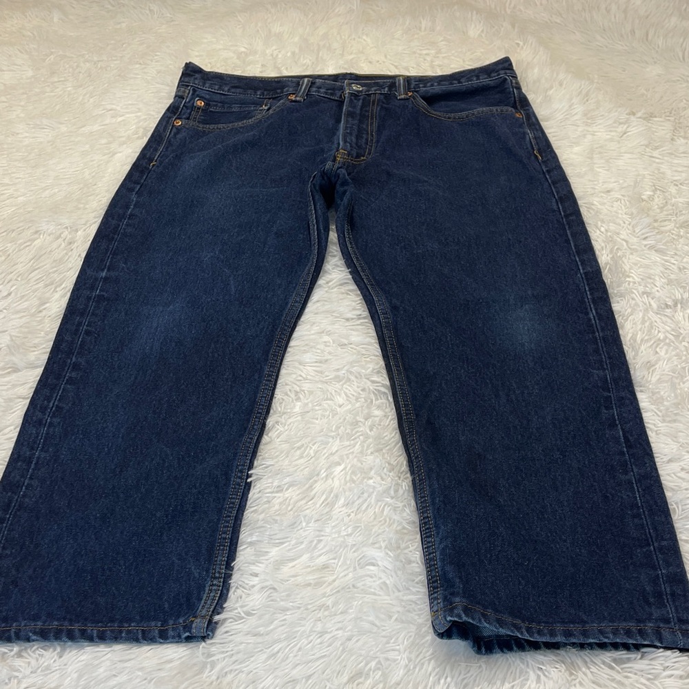 Levi's 505 Dark Blue Men's Jeans SIZE 36/25. HAVE BEEN HEMMED TO 25 LENGTH